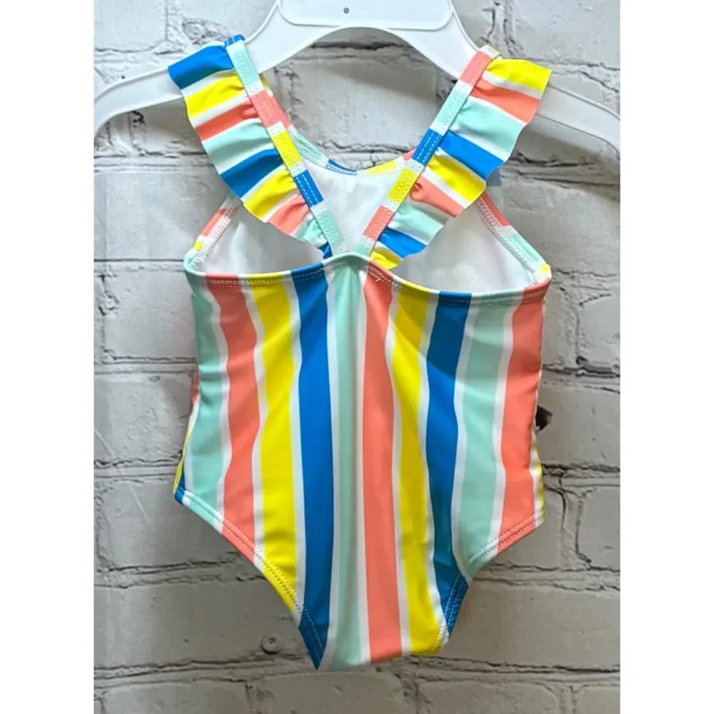 2 Wonder Nation Baby Girl Swimsuits (Size 12M)